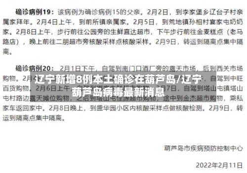 辽宁新增8例本土确诊在葫芦岛/辽宁葫芦岛病毒最新消息