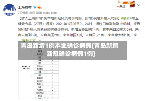 青岛新增1例本地确诊病例(青岛新增新冠确诊病例1例)-第2张图片