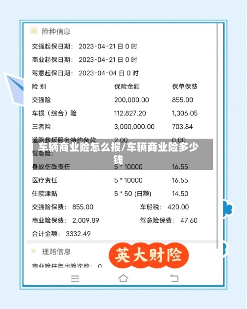 车辆商业险怎么报/车辆商业险多少钱