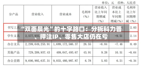 “双面晨光”的十字路口：分拆科力普、押注IP、零售大店仍在亏