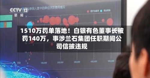 1510万罚单落地！白银有色董事长被罚140万，事涉兰石集团任职期间公司信披违规-第2张图片