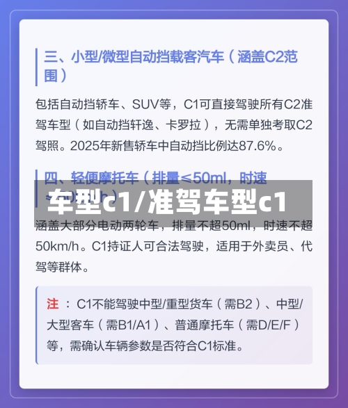 车型c1/准驾车型c1-第2张图片