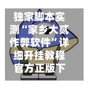 独家脚本实测“家乡大贰作弊软件”详细开挂教程官方正版下载-第3张图片
