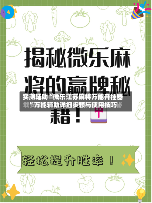 实测辅助“微乐江苏麻将万能开挂器”万能辅助详细步骤与使用技巧-第3张图片