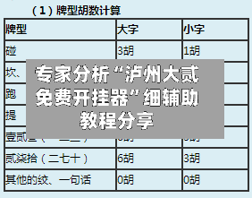 专家分析“泸州大贰免费开挂器”细辅助教程分享