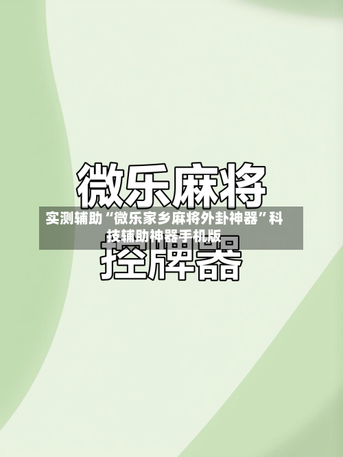 实测辅助“微乐家乡麻将外卦神器”科技辅助神器手机版-第3张图片
