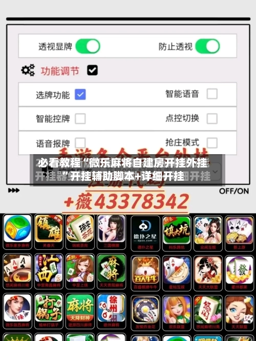 必看教程“微乐麻将自建房开挂外挂”开挂辅助脚本+详细开挂-第2张图片