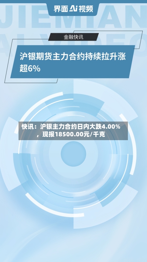 快讯：沪银主力合约日内大跌4.00%	，现报18500.00元/千克-第2张图片
