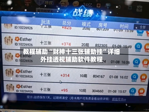 教程辅助“财神十三张辅助挂”详细外挂透视辅助软件教程-第2张图片