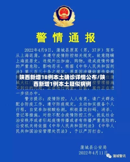 陕西新增18例本土确诊详情公布/陕西新增1例本土疑似病例