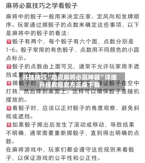 开挂技巧“哈灵麻将必赢神器”详细开挂教程官方正版下载-第3张图片