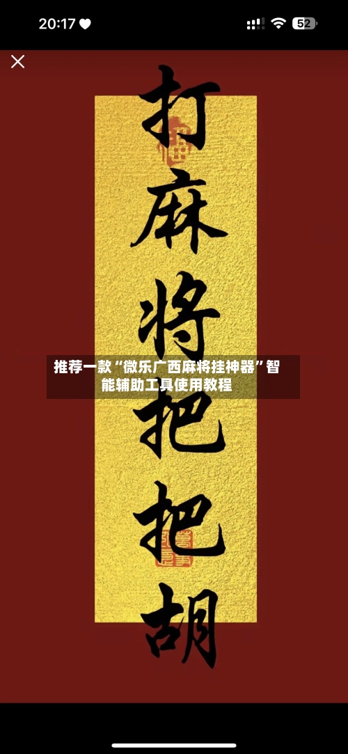 推荐一款“微乐广西麻将挂神器”智能辅助工具使用教程-第2张图片