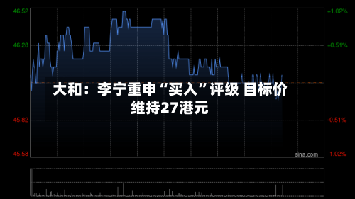 大和：李宁重申“买入”评级 目标价维持27港元