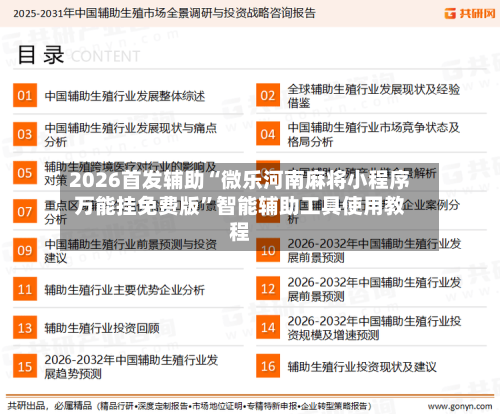 2026首发辅助“微乐河南麻将小程序万能挂免费版”智能辅助工具使用教程