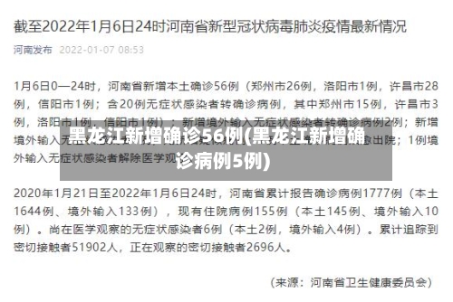 黑龙江新增确诊56例(黑龙江新增确诊病例5例)