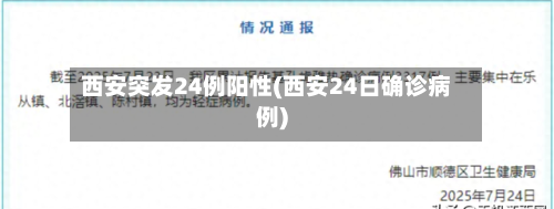 西安突发24例阳性(西安24日确诊病例)-第2张图片
