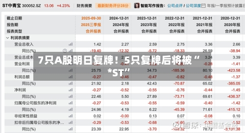 7只A股明日复牌！5只复牌后将被“*ST”-第3张图片