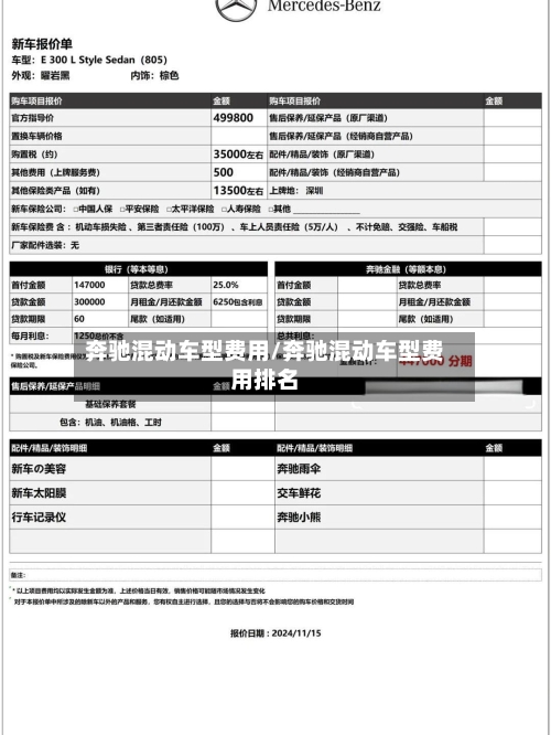 奔驰混动车型费用/奔驰混动车型费用排名-第2张图片