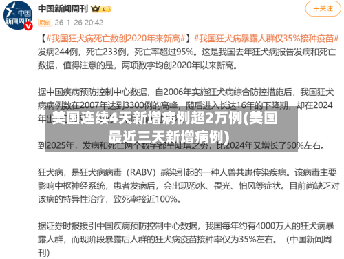 美国连续4天新增病例超2万例(美国最近三天新增病例)
