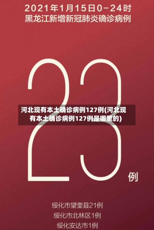 河北现有本土确诊病例127例(河北现有本土确诊病例127例是哪里的)