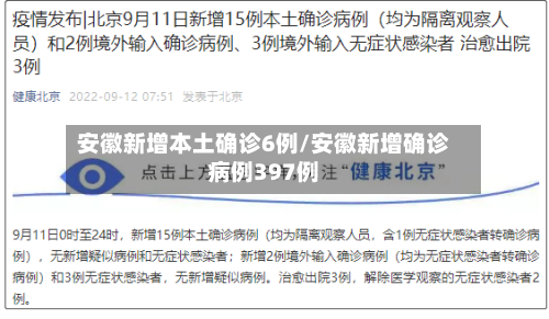 安徽新增本土确诊6例/安徽新增确诊病例397例