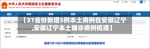 【31省份新增5例本土病例在安徽辽宁,安徽辽宁本土确诊病例梳理】-第3张图片