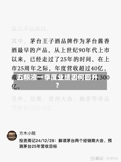 五粮液一季度业绩因何回升？-第2张图片