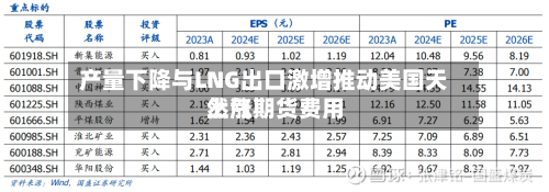 产量下降与LNG出口激增推动美国天然气期货费用上涨