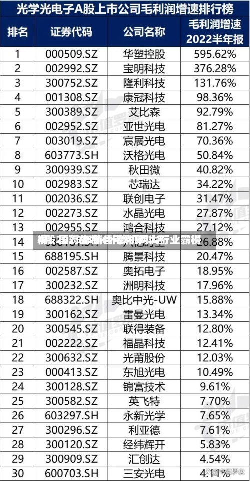 A股2025年销售毛利率排名榜：医药生物+计算机两大行业霸榜