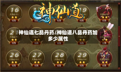 神仙道七品丹药/神仙道八品丹药加多少属性