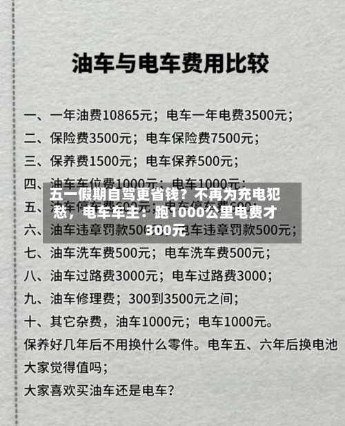 五一假期自驾更省钱？不再为充电犯愁，电车车主：跑1000公里电费才300元-第3张图片