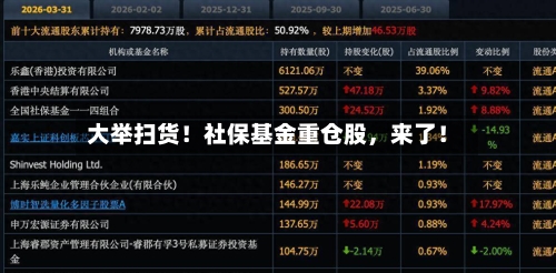 大举扫货！社保基金重仓股	，来了！-第3张图片
