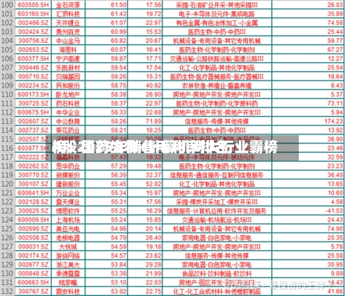 A股2025年销售毛利率排名榜：医药生物+计算机两大行业霸榜