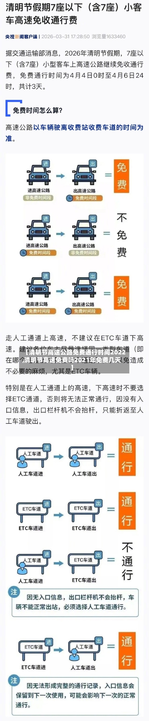 【清明节高速公路免费通行时间2022,清明节高速免费吗2021年免费几天】