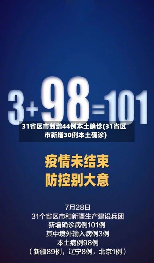31省区市新增44例本土确诊(31省区市新增30例本土确诊)-第2张图片