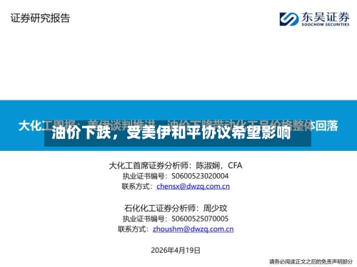 油价下跌，受美伊和平协议希望影响