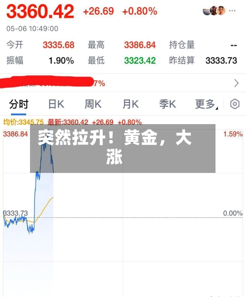 突然拉升！黄金，大涨-第2张图片