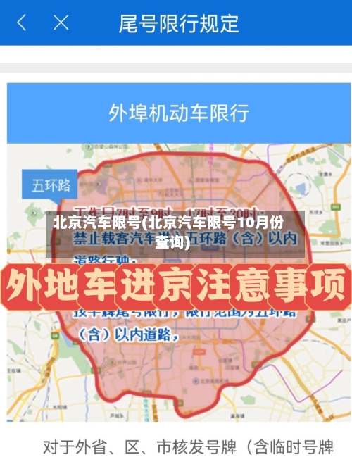 北京汽车限号(北京汽车限号10月份查询)