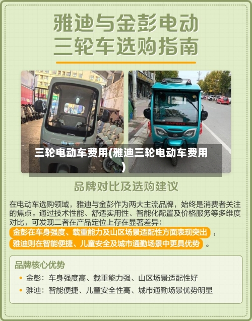三轮电动车费用(雅迪三轮电动车费用)