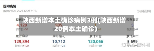 陕西新增本土确诊病例3例(陕西新增20例本土确诊)-第2张图片