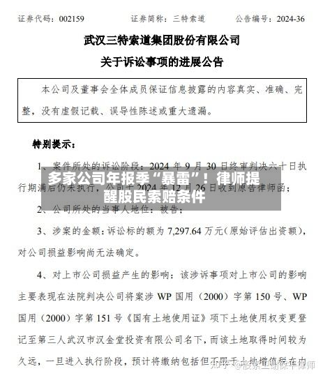 多家公司年报季“暴雷”！律师提醒股民索赔条件-第2张图片