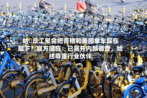哈啰员工聚会把青桔和美团单车踩在脚下？官方回应：已展开内部调查，始终尊重行业伙伴-第2张图片