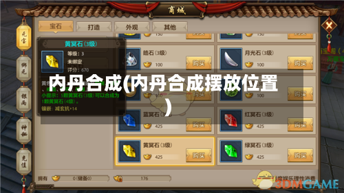 内丹合成(内丹合成摆放位置)