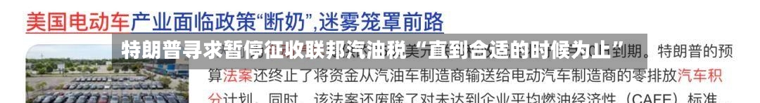 特朗普寻求暂停征收联邦汽油税 “直到合适的时候为止	”-第2张图片