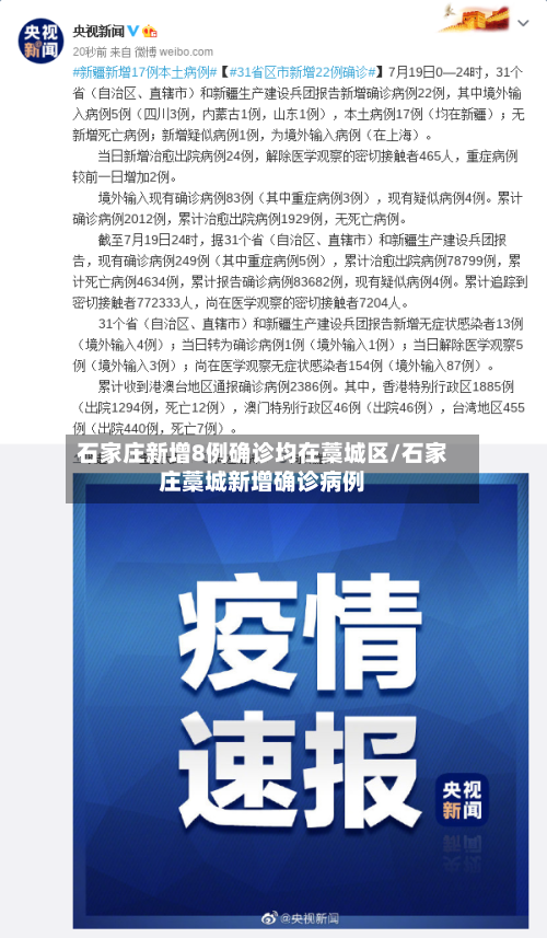 石家庄新增8例确诊均在藁城区/石家庄藁城新增确诊病例