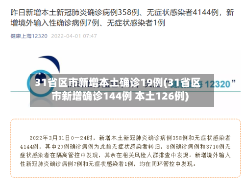 31省区市新增本土确诊19例(31省区市新增确诊144例 本土126例)-第2张图片