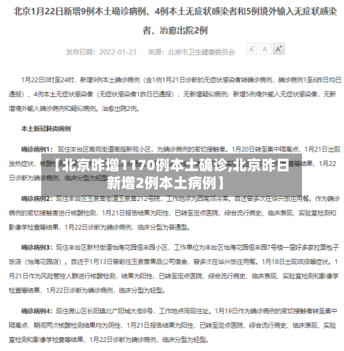 【北京昨增1170例本土确诊,北京昨日新增2例本土病例】-第2张图片