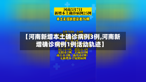 【河南新增本土确诊病例3例,河南新增确诊病例1例活动轨迹】-第3张图片