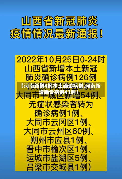 【河南新增4例本土确诊病例,河南新增确诊病例41例】-第2张图片