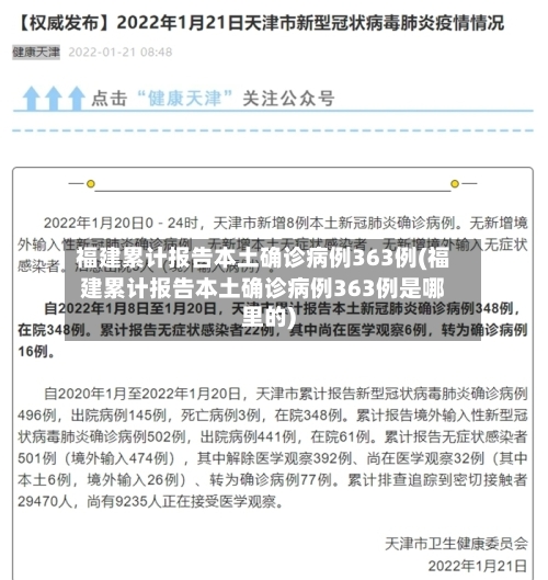 福建累计报告本土确诊病例363例(福建累计报告本土确诊病例363例是哪里的)-第2张图片